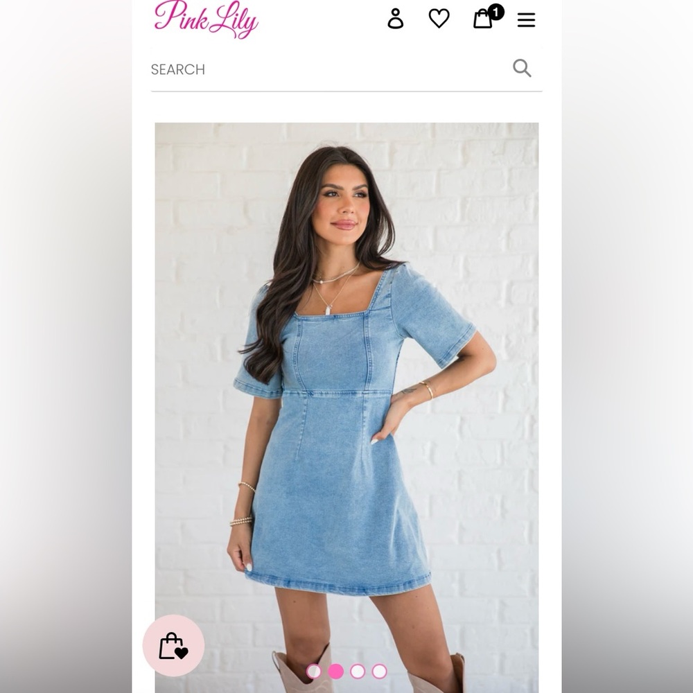 Pink Lily Denim Dress, size L and XL
